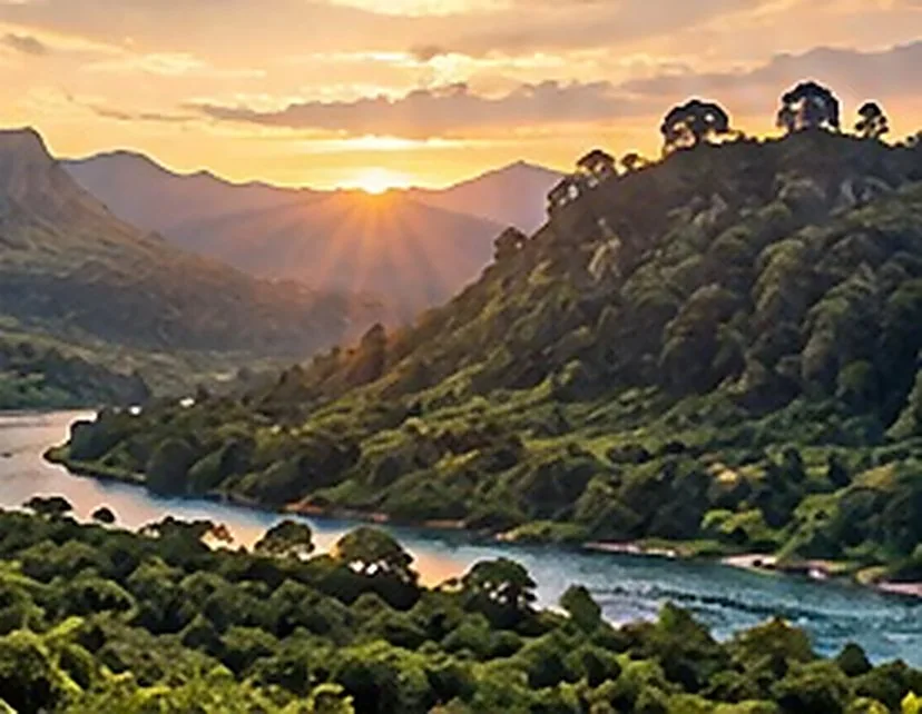 River valley at sunset